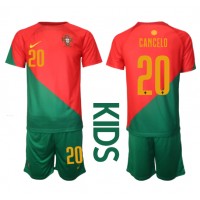 Portugal Joao Cancelo #20 Fotballklær Hjemmedraktsett Barn VM 2022 Kortermet (+ korte bukser)